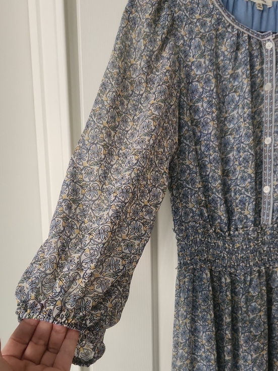 Max Studio Dresses & Skirts - Max Studio Blue Floral Tiered Long Sleeve Maxi Dress